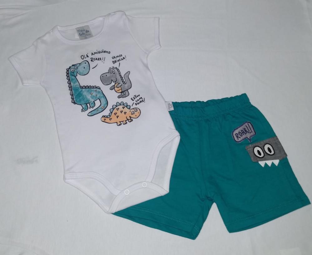 Conjunto Bebê Branco / Verde
