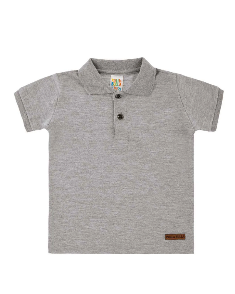 Camiseta Mescla Cinza Bebê Menino Piquet 39160-567
