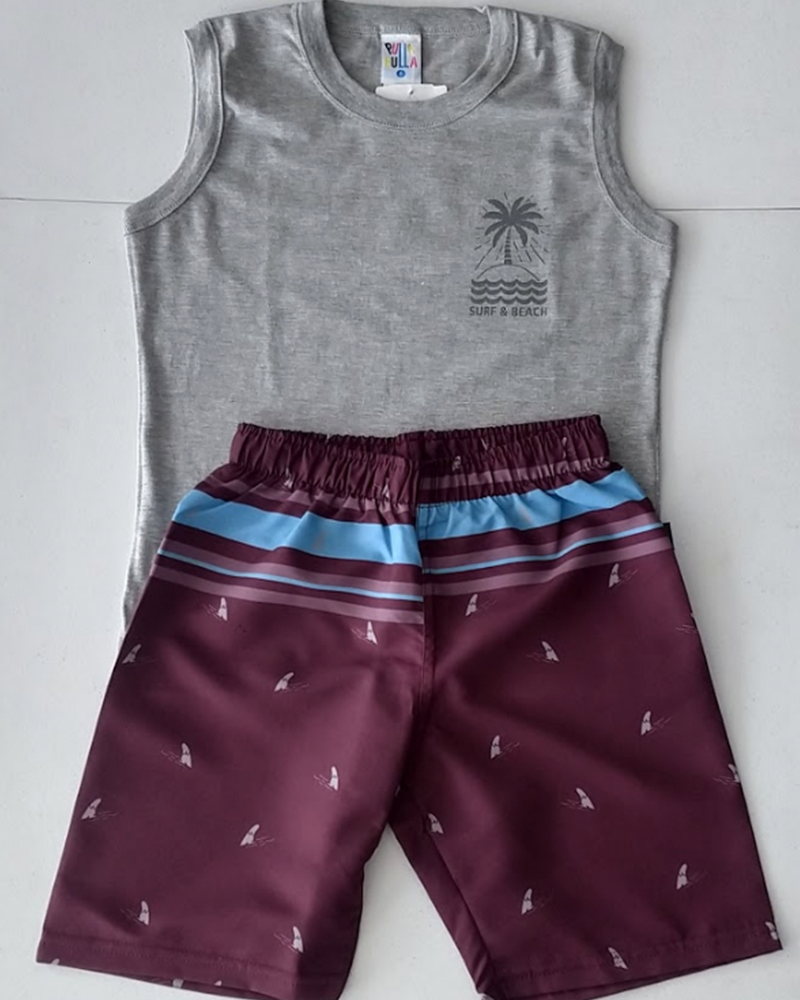 Kit de Conjunto Camiseta e Bermuda Menino 06 Anos (kit01)