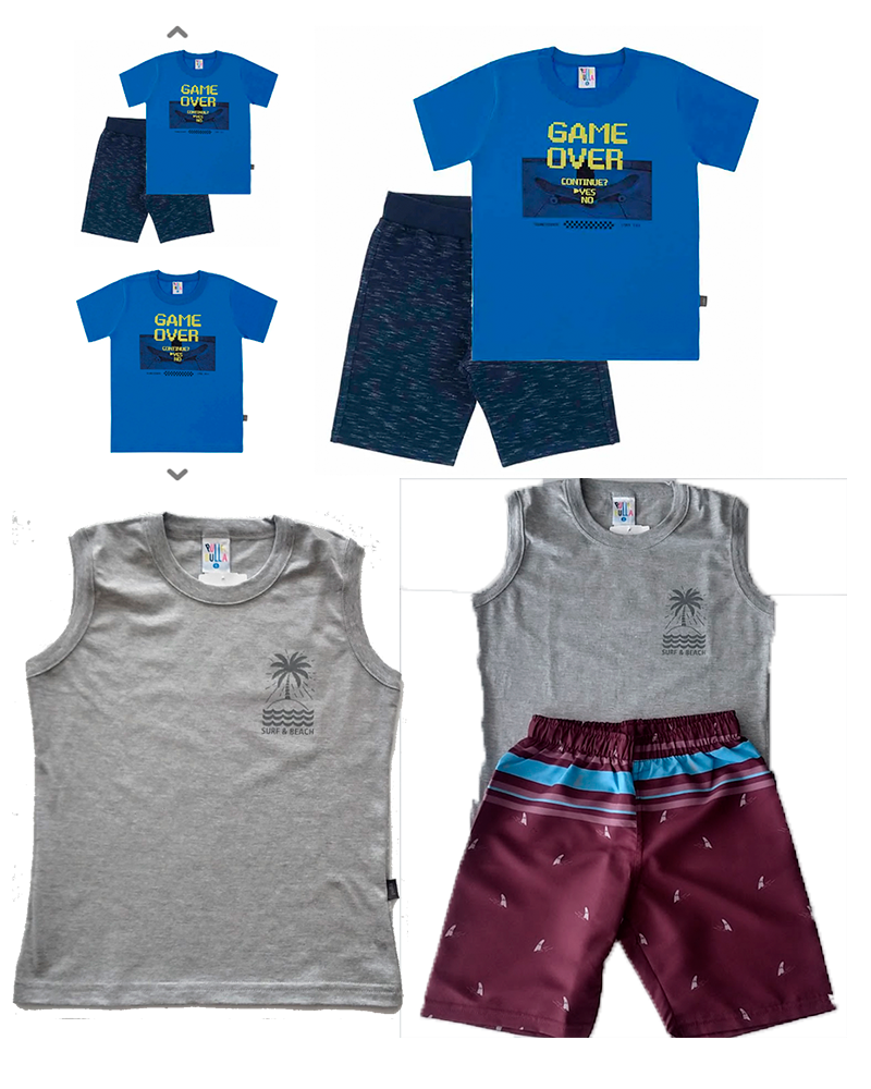 Kit de Conjunto Camiseta e Bermuda Menino 06 Anos (kit01)